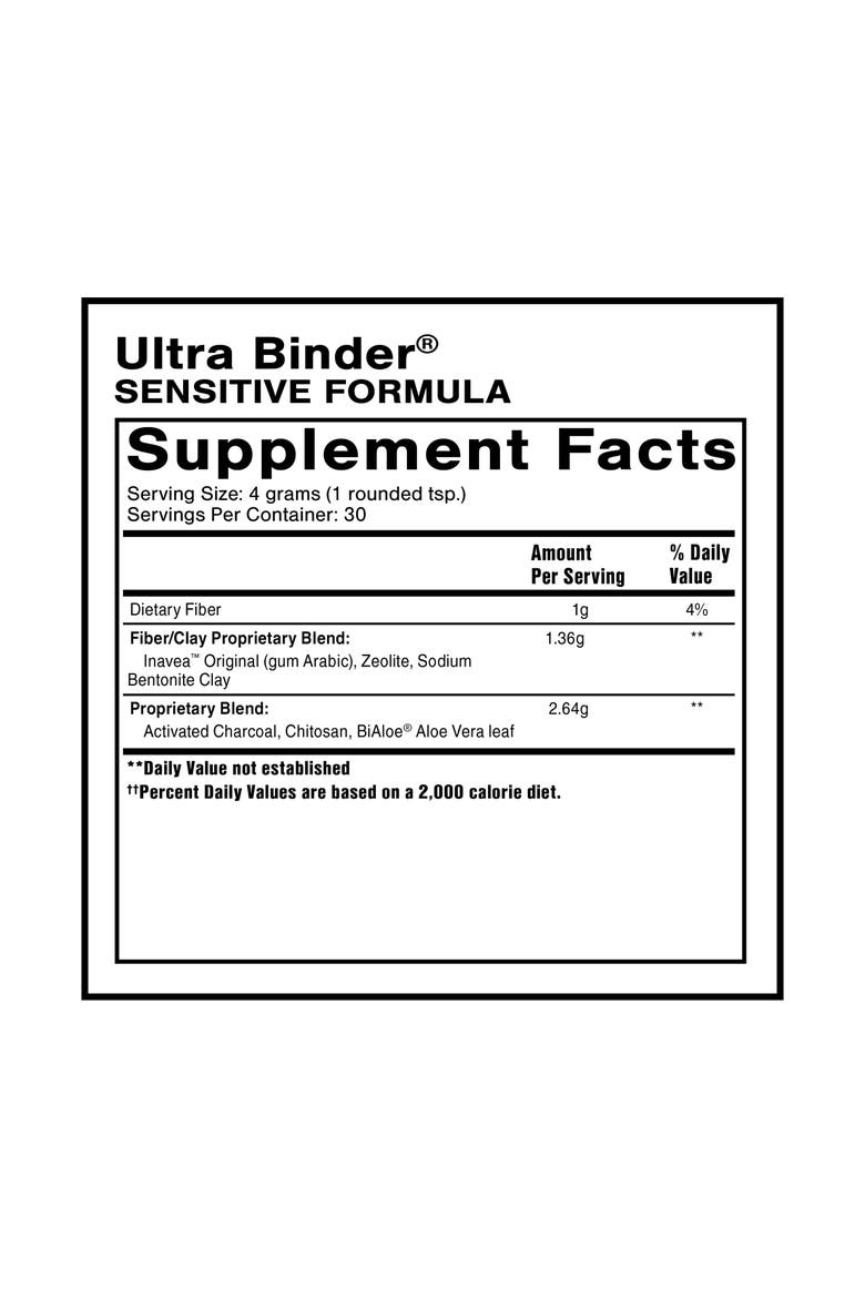 Ultra Binder Sensitive Formula Gentle Gut Detox Powder, Alternate, color, None