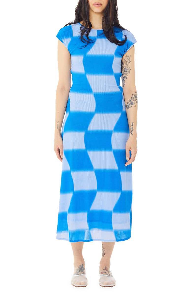 Find Me Now Rhea Wavy Checkerboard Midi Dress, Main, color, 