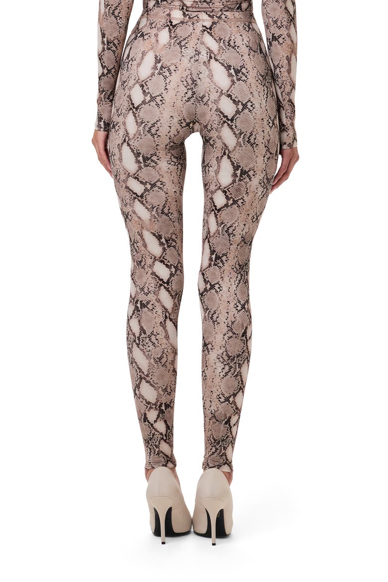 Snakeskin Print High Waist Leggings, Alternate, color, NUDE SNAKESKIN