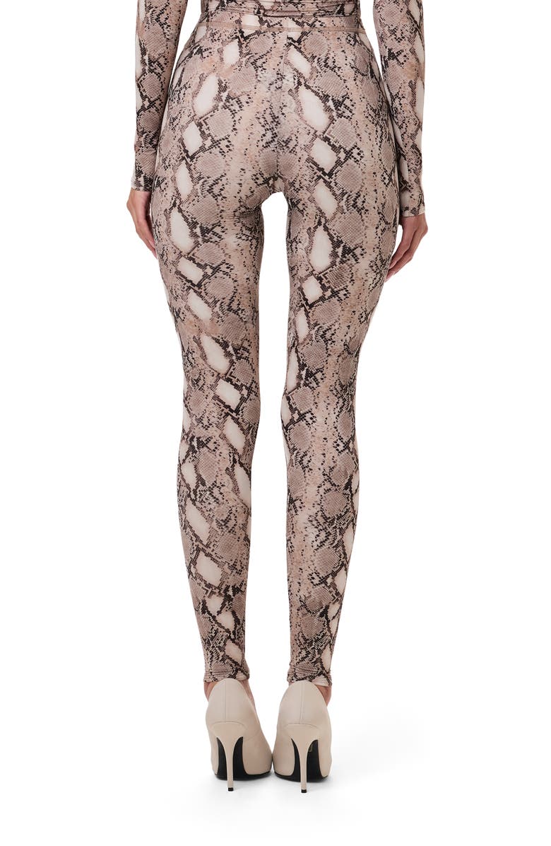 Naked Wardrobe Snakeskin Print High Waist Leggings, Alternate, color, Nude Snakeskin