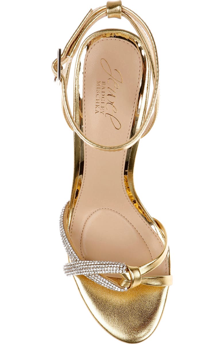 Jewel Badgley Mischka Fila Ankle Strap Platform Sandal, Alternate, color, Gold Leather