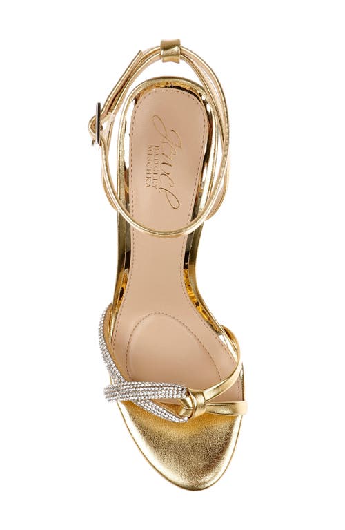 Jewel Badgley Mischka Fila Ankle Strap Platform Sandal In Gold