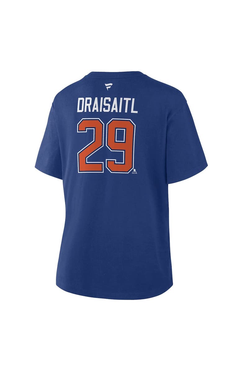 FANATICS Women
s Fanatics Leon Draisaitl Royal Edmonton Oilers Authentic Stack Name 
Number T-Shirt, Alternate, color, Royal