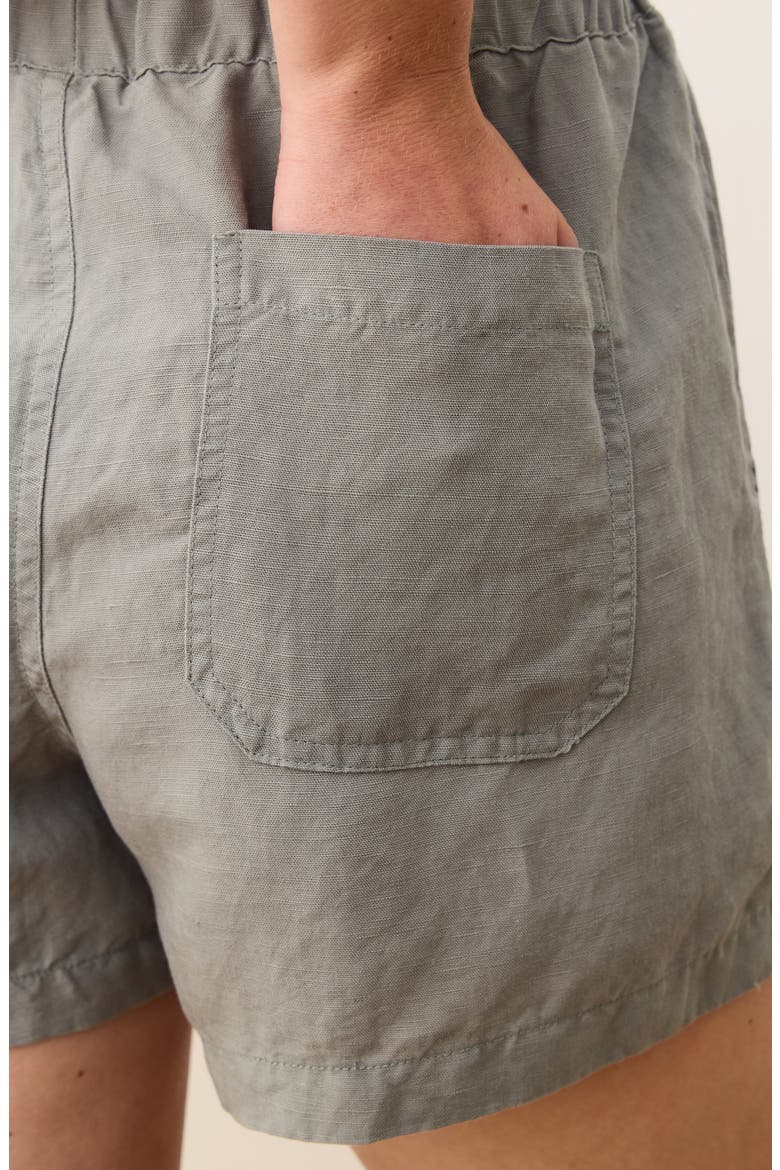 Linen Blend Drawstring Shorts, Alternate, color, SHADOW