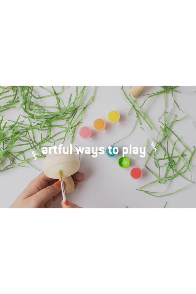 Paint Your Own Wooden Mushrooms, DIY Craft Kit, Kids 6+, Alternate, color, Multicolored