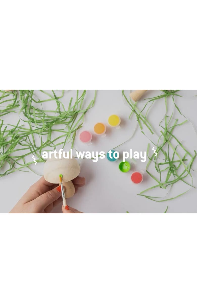 Journey of Something Paint Your Own Wooden Mushrooms, DIY Craft Kit, Kids 6+, Alternate, color, Multicolored