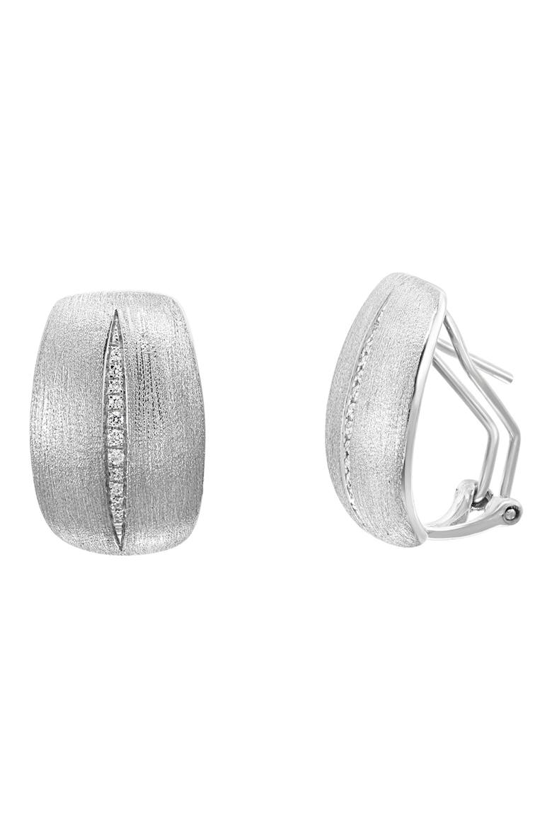 Diamond Pave Hoop Earrings, Main, color, WHITE