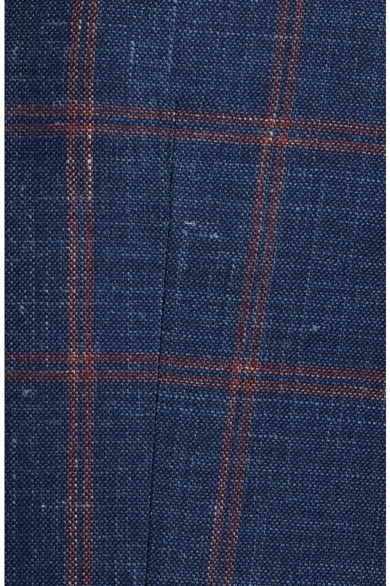 Flynn Classic Fit Navy Check Slub Wool Blend Sport Coat, Alternate, color, BLUE