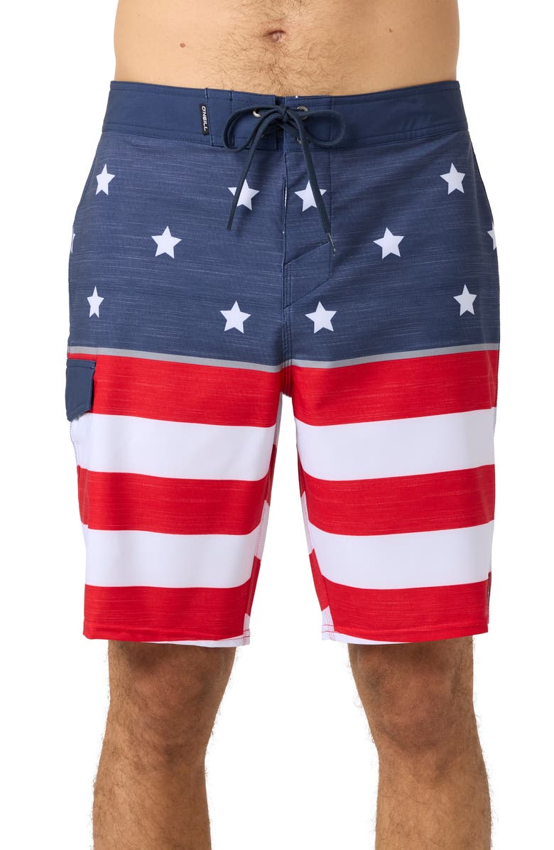 O'Neill Lennox USA 20 Board Shorts, Main, color, 