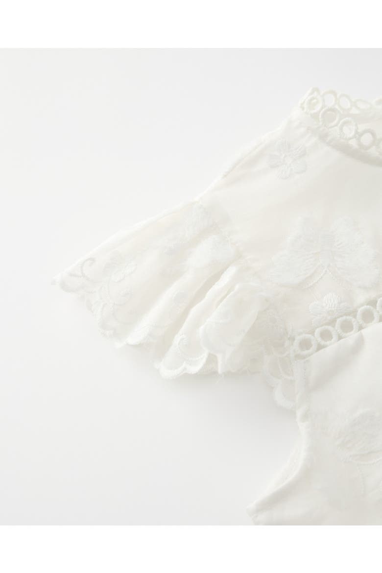 Alisha Frill Embroidered Mini Dress, Alternate, color, Creme
