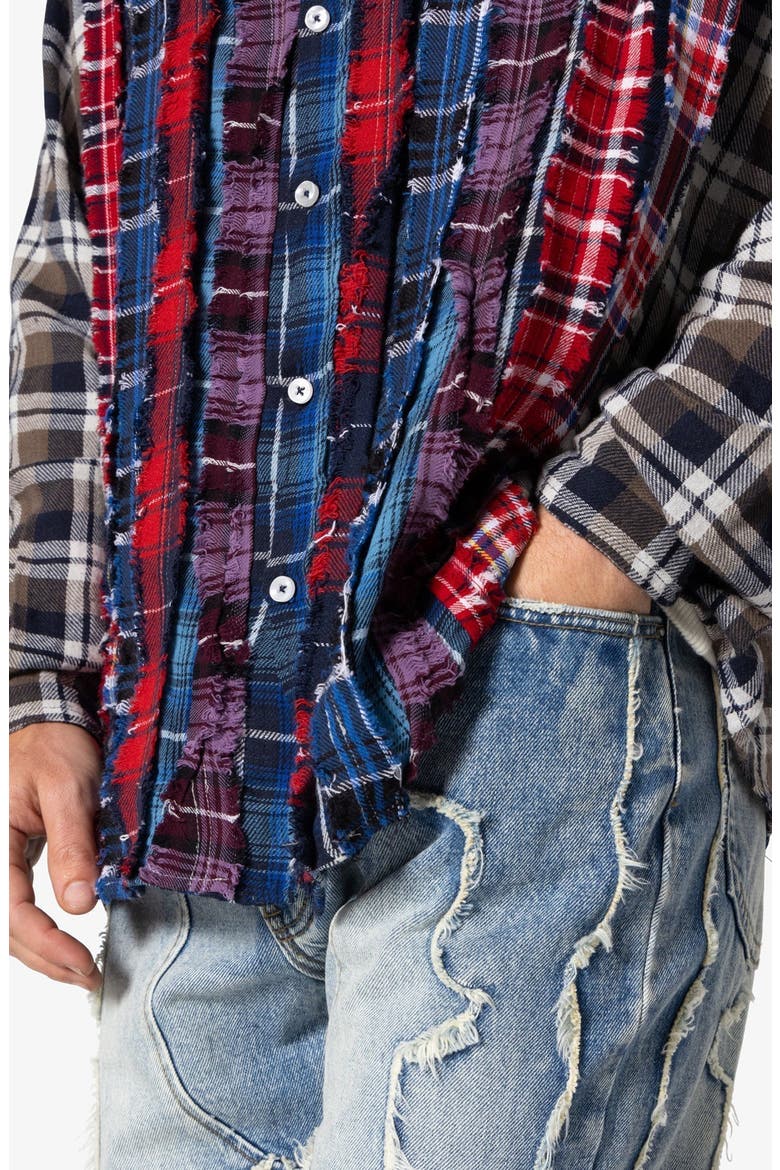 Tuxedo Plaid Cotton Flannel Button-Up Shirt, Alternate, color, MULTI