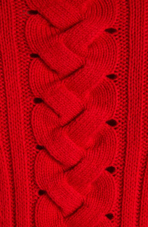Alexander Mcqueen Cable-knit Wool And Cashmere Minidress In Red