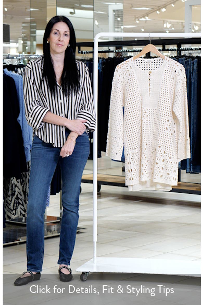 The Postcard Open Stitch Long Sleeve Cotton Minidress video
