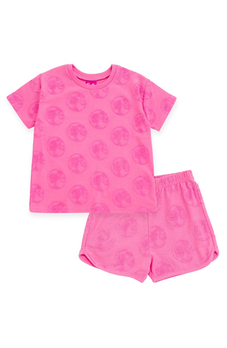 Barbie Loop Terry T-Shirt & Shorts Set, Main, color, Pink