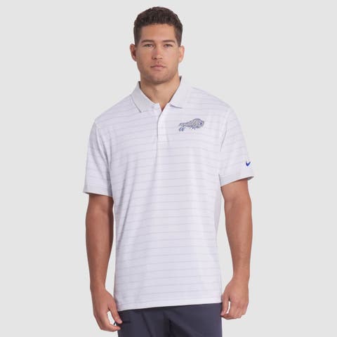 Men's Nike  White Buffalo Bills 2025 Rivalries Collection Sideline Victory Striped Dri-FIT Polo