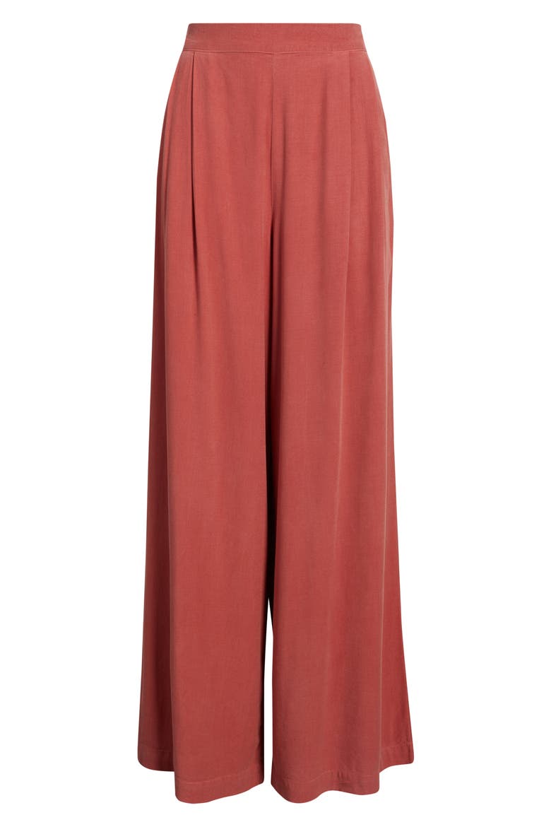 Pleated Wide Leg Palazzo Pants, Alternate, color, SUN WASHED CLAY