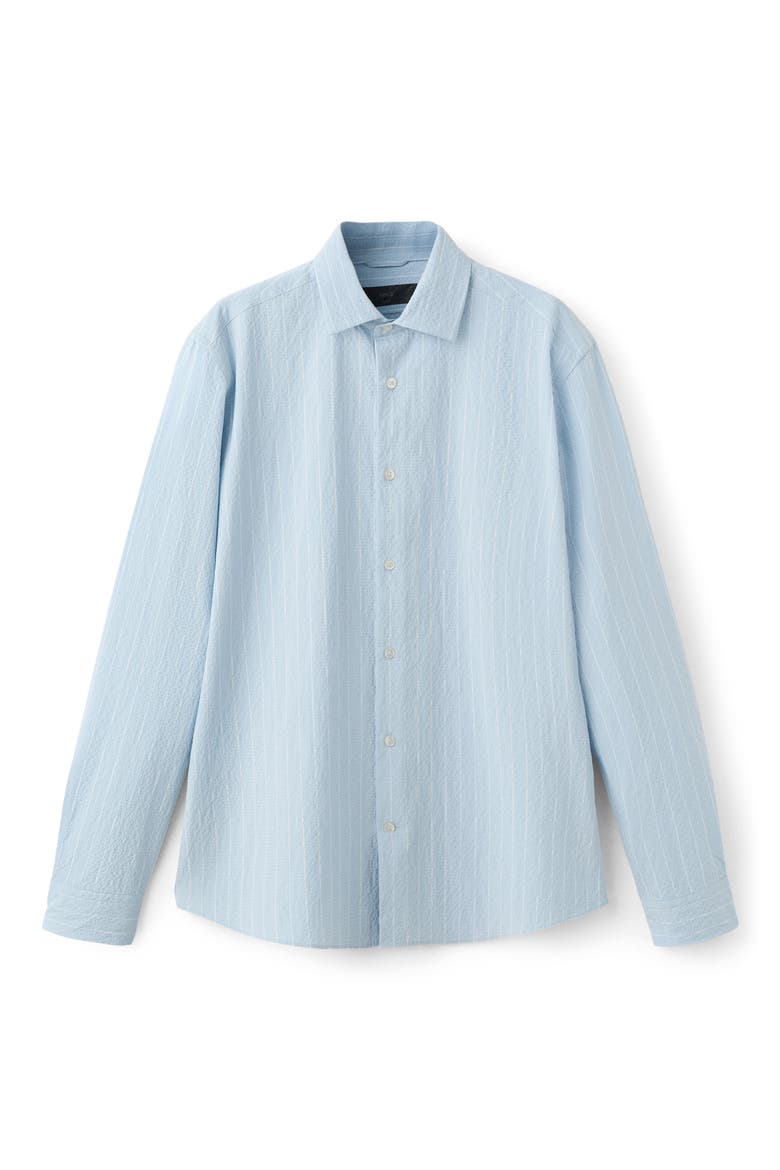 Textured Pinstripe Button-Up Shirt, Alternate, color, SKY BLUE