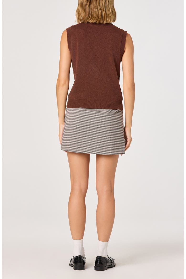 Scarf Tie Sleeveless Sweater, Alternate, color, BROWN