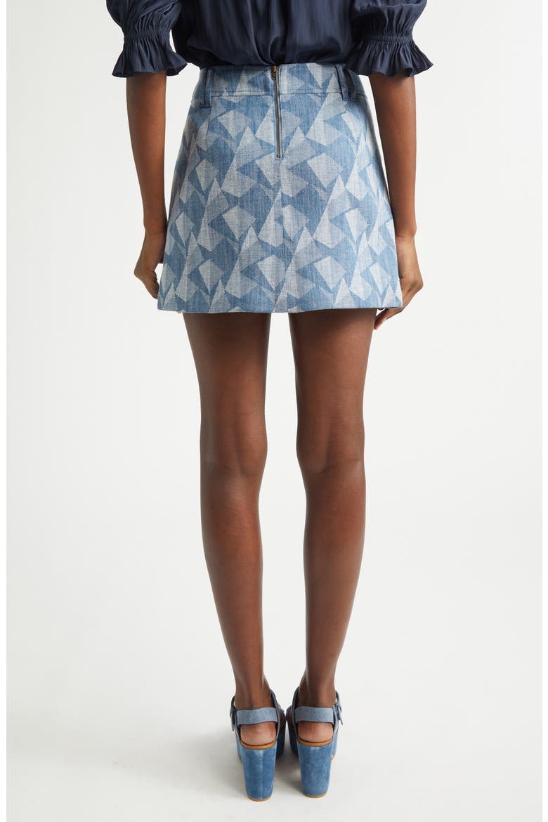 Kory Geometric Print Denim Miniskirt, Alternate, color, GEO DENIM