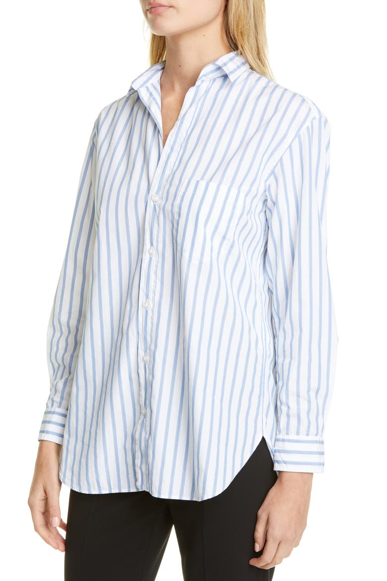 Joedy Stripe Cotton Button-Up Shirt, Alternate, color, MENS BLUE STRIPE