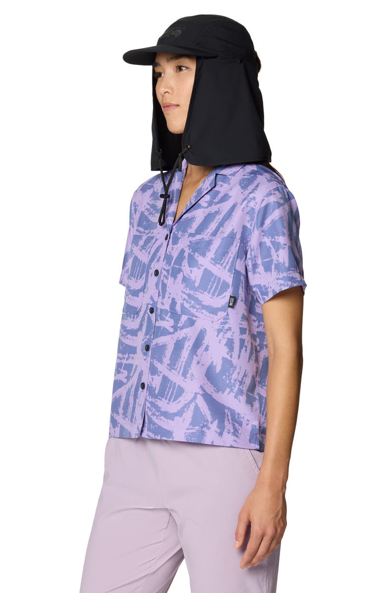 Mountain Hardwear Sun Drift Cooling UPF 50+ Short Sleeve Shirt, Alternate, color, Best Coast Blue Brushstrokes