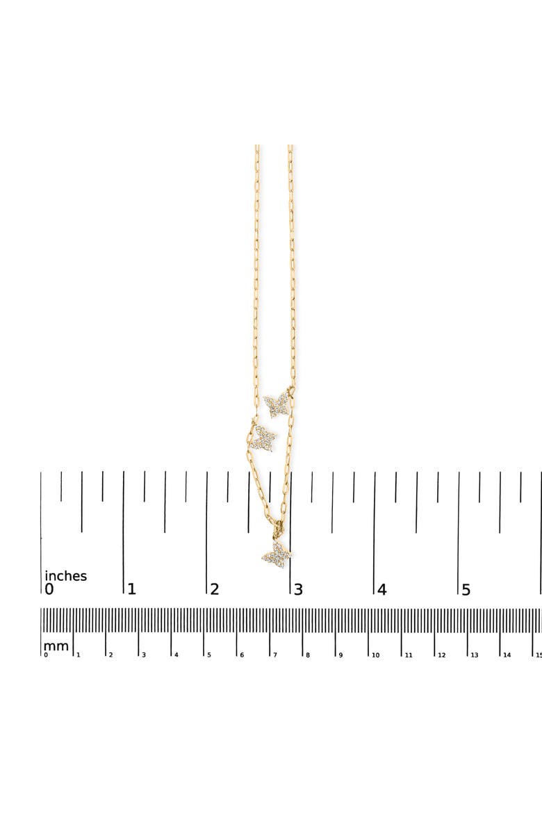 Haus of Brilliance 14KT Yellow Gold 1/2 Cttw Diamond Butterfly Station Paperclip Station Necklace, Alternate, color, Yellow