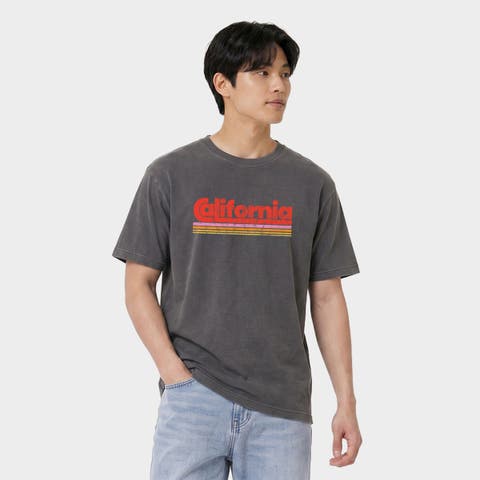 California Retro Stripes Garment Dyed T-Shirt