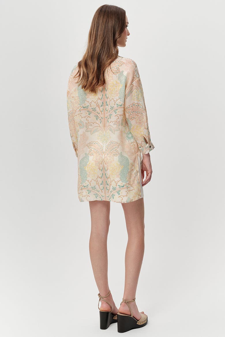 Aron Shirt Collar Long Sleeve Printed Ramie Shirt, Alternate, color, Multi Color
