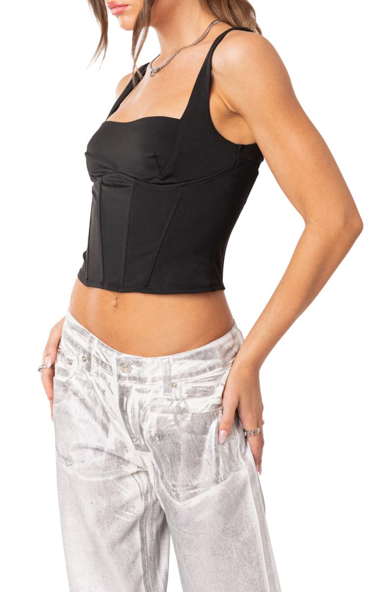 EDIKTED Corset Crop Top, Alternate, color, 