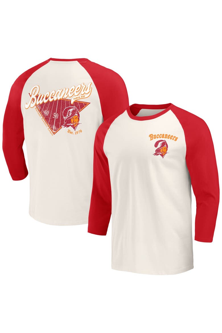 Men's Darius Rucker Collection by Fanatics Red/White Tampa Bay Buccaneers Raglan 3/4 Sleeve T-Shirt, Main, color, Red