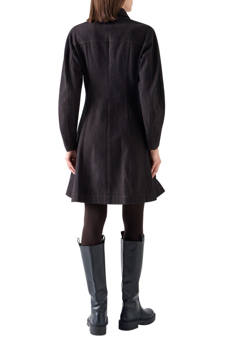 Long Sleeve Denim Shirtdress, Alternate, color, ESPRESSO