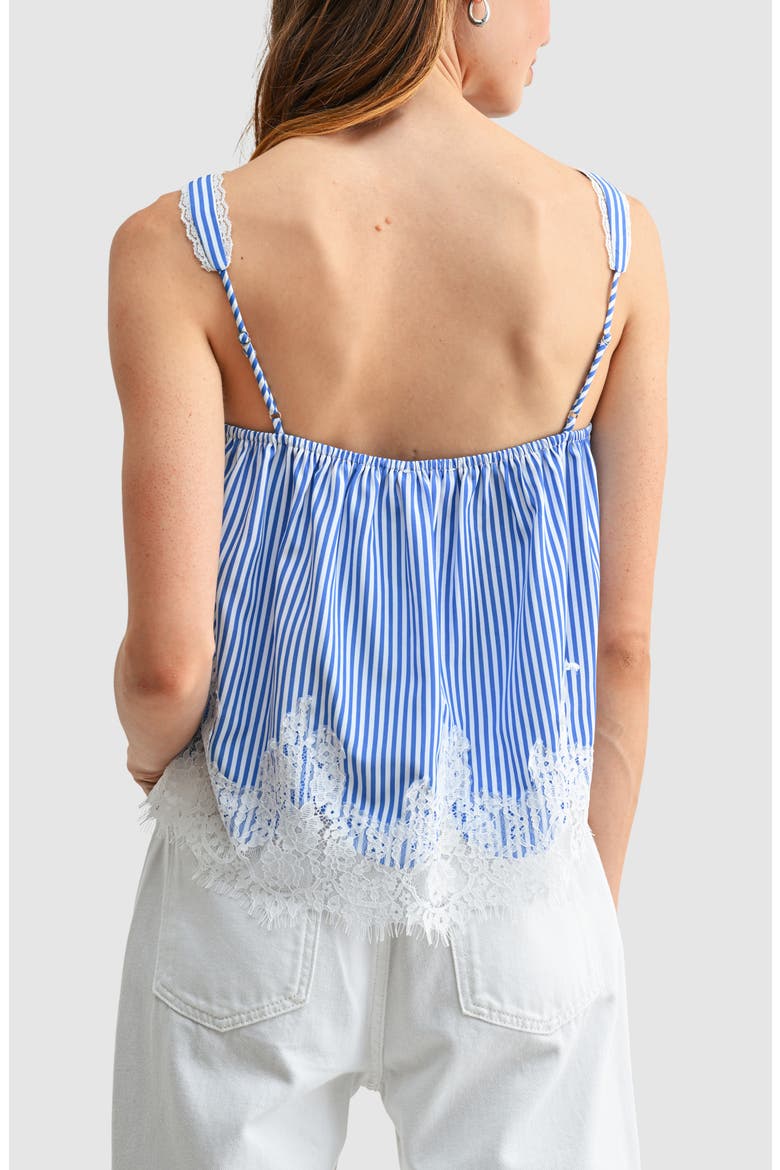 Lace Hem Babydoll Tank, Alternate, color, BLUE STRIPE
