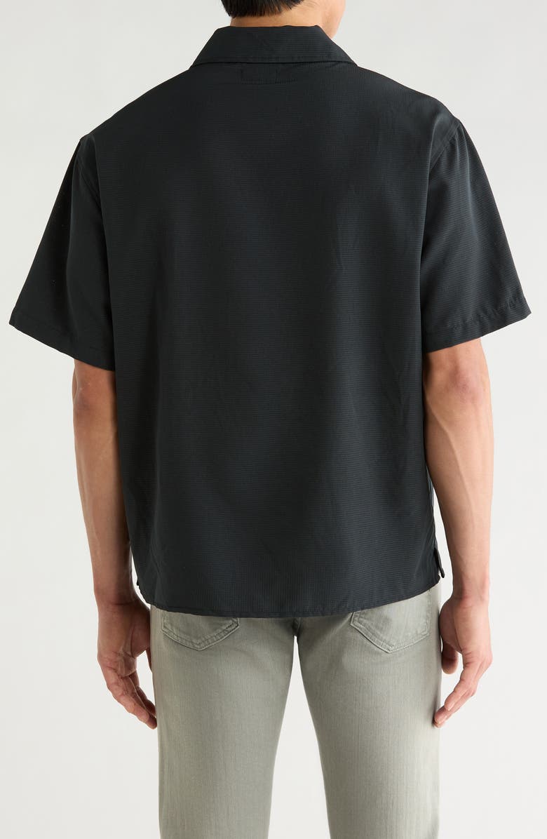 Brixton Journey Water Resistant Short Sleeve Half Zip Popover Shirt, Alternate, color, Black