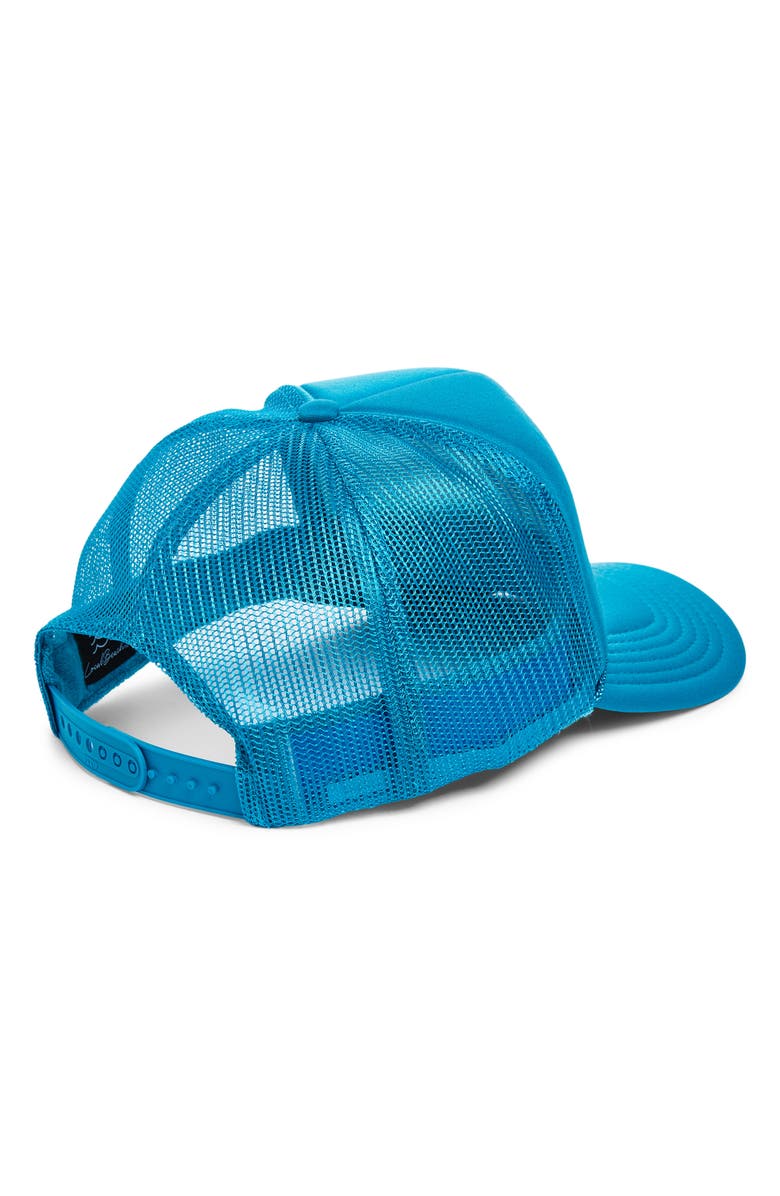 Local Beach Cali Love Trucker Hat, Alternate, color, Turquoise/ White
