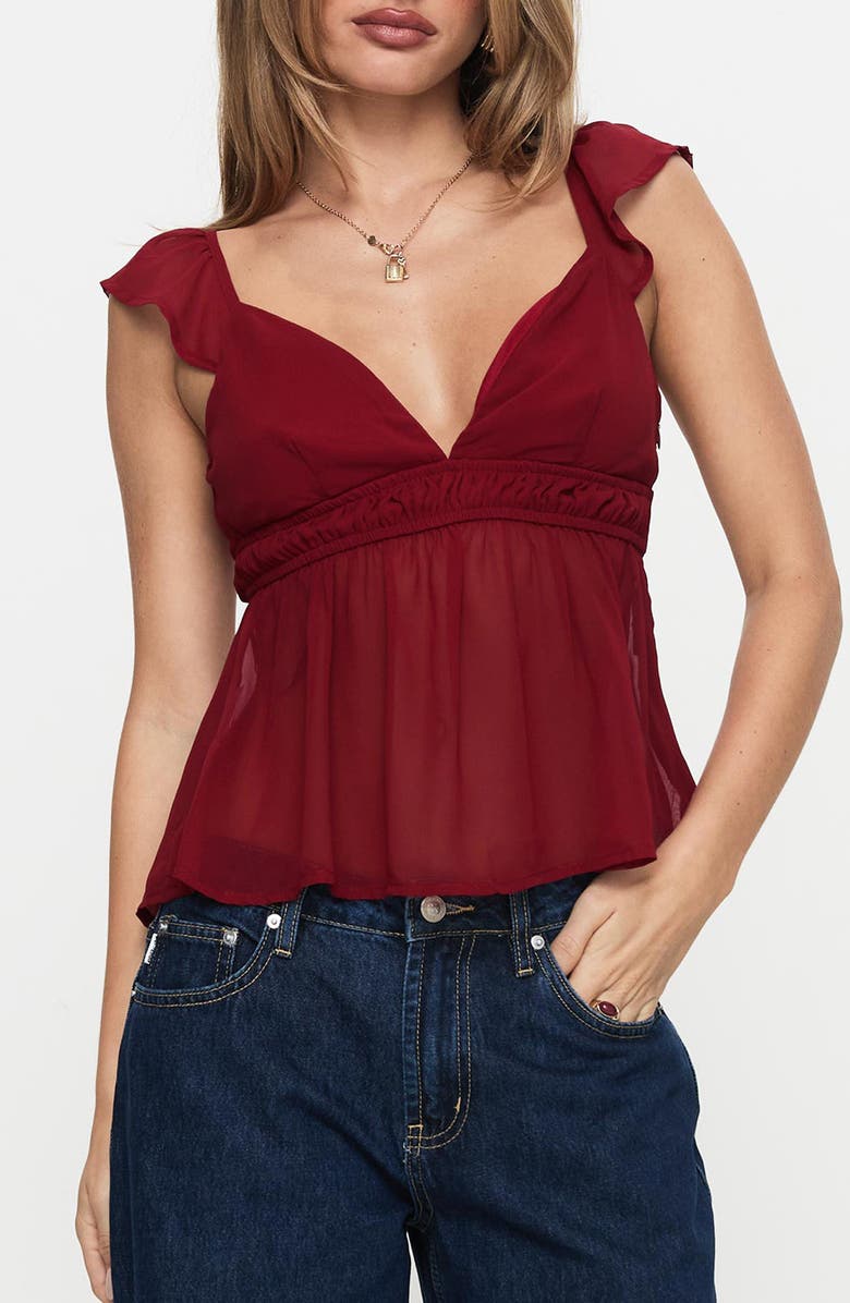 Princess Polly Elysea Babydoll Top, Main, color, 