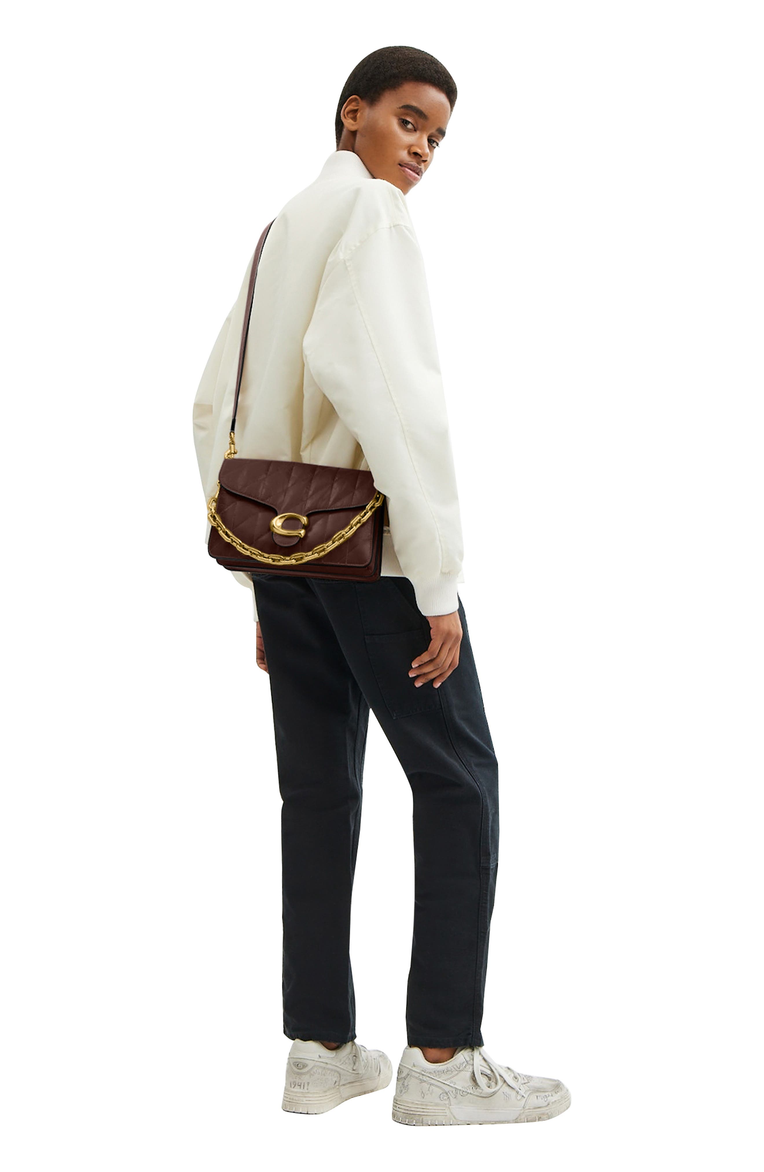 COACH Tabby Chain Quilted Leather Shoulder Bag, Alternate, color, B4/ Maple