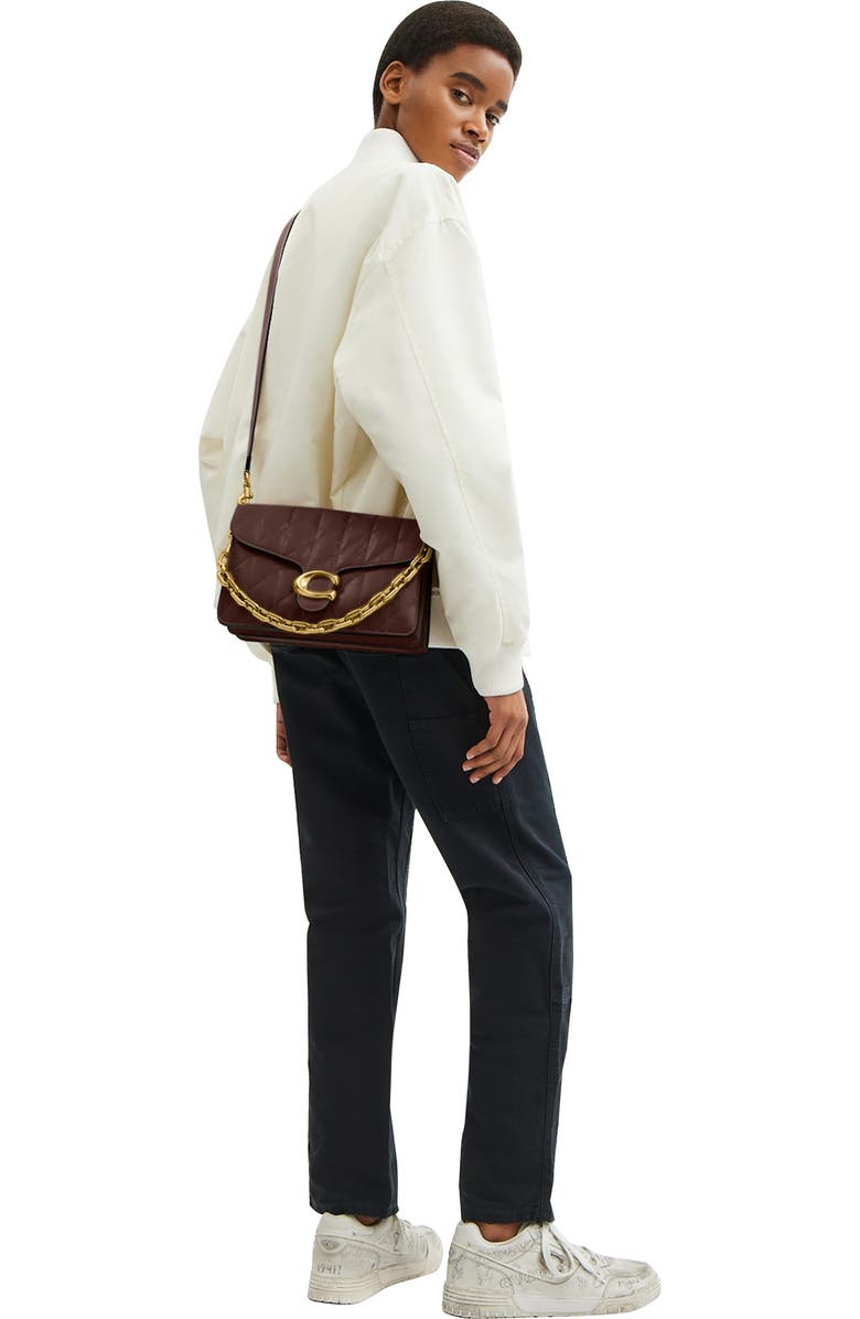 COACH Tabby Chain Quilted Leather Shoulder Bag, Alternate, color, B4/ Maple