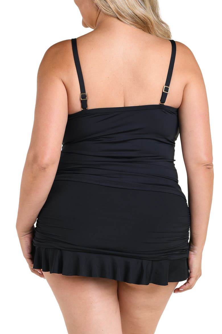 Island Goddess Ruffle Tankini Top, Alternate, color, BLACK