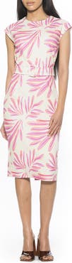 Alexia Admor Cap Sleeve Belted Sheath Dress