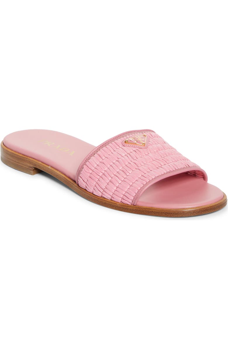 Prada Raffia Slide Sandal, Main, color,