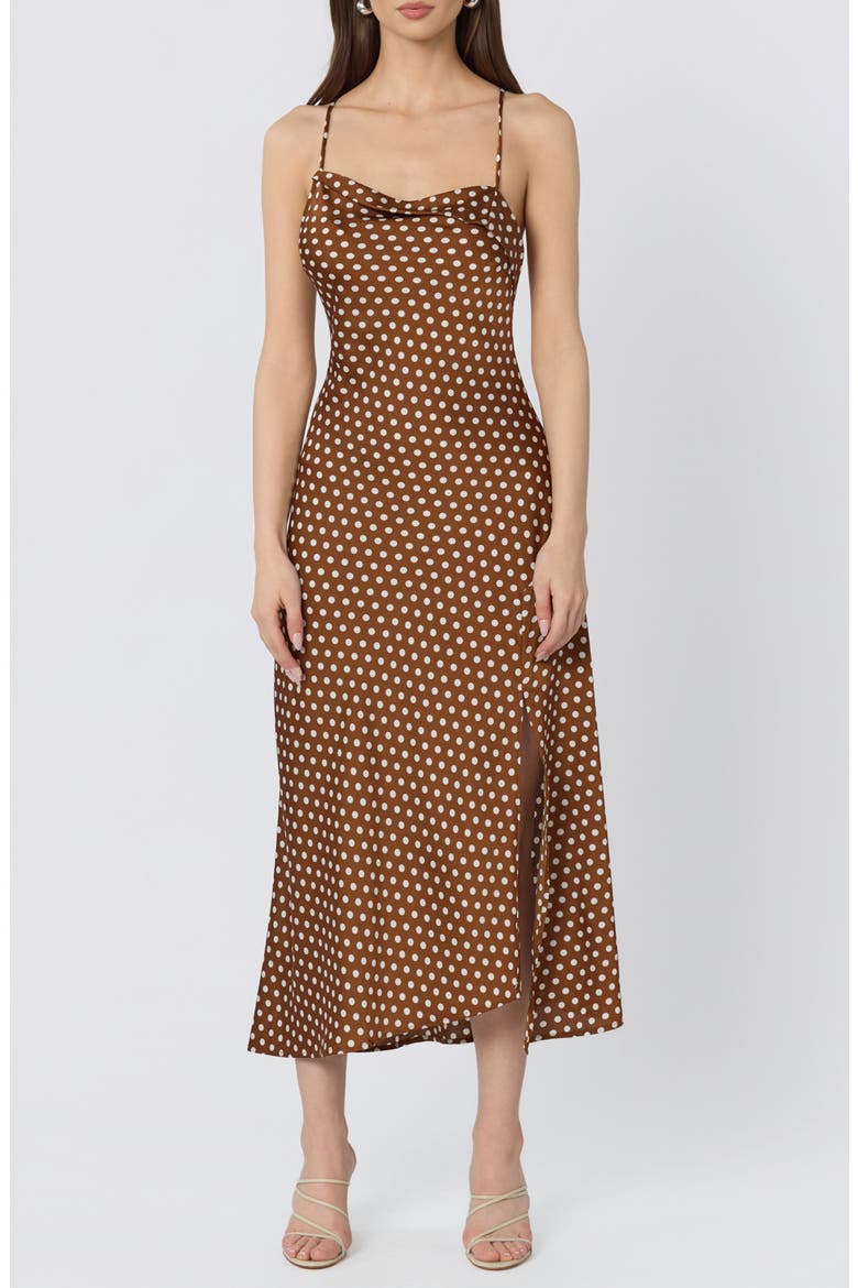 Cowl Neck Slipdress, Main, color, CARAMEL DT