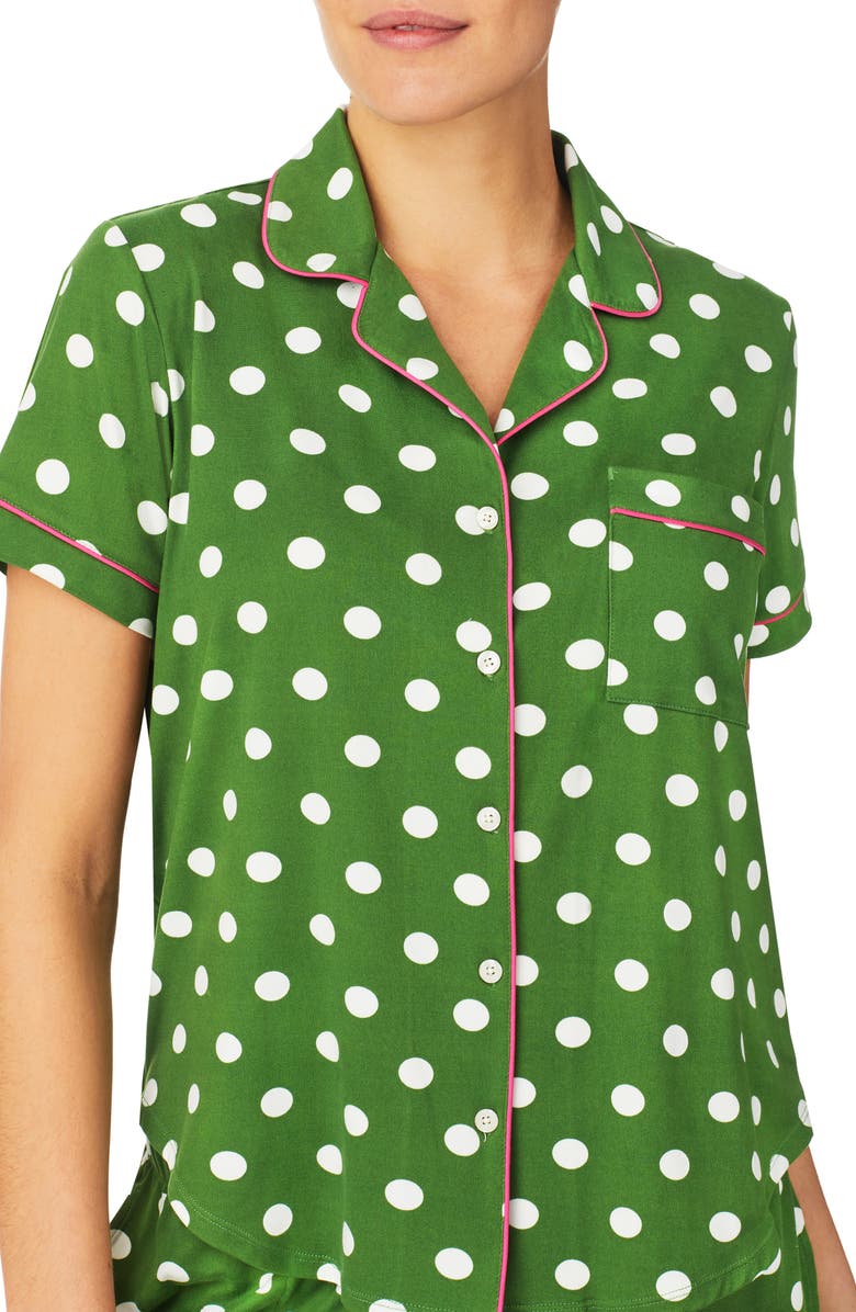 Kate Spade New York print short pajamas, Alternate, color, Grn Dot