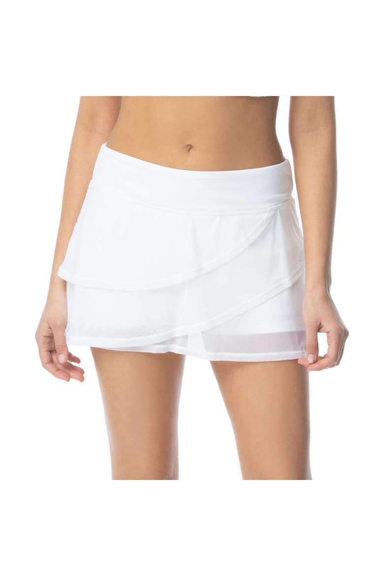 Sway Mesh Layer Swim Skort, Main, color, White