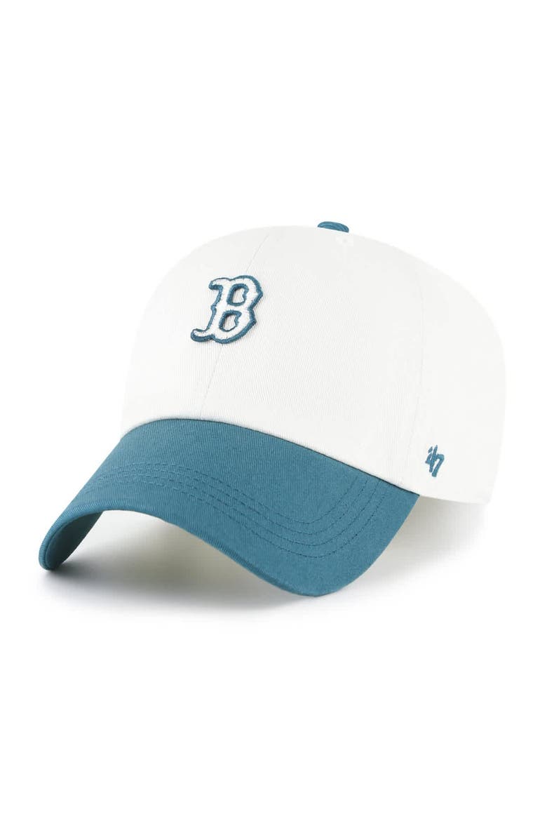 Men's '47 White/Teal Boston Red Sox Contemporary Tonal Clean Up Adjustable Hat, Main, color, White