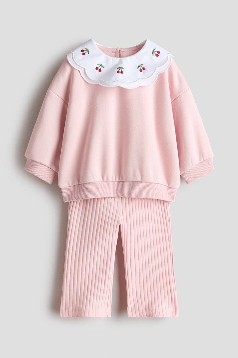 2-piece Sweatshirt And Leggings Set, Main, color, Light pink/cherries