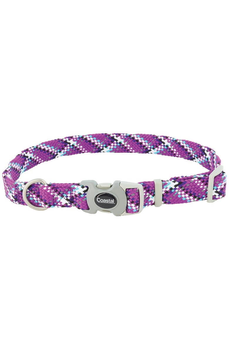Pro Active Woven Reflective Dog Collar, Violet Purple, Large, 1 Inch Adjustable, Main, color, Purple