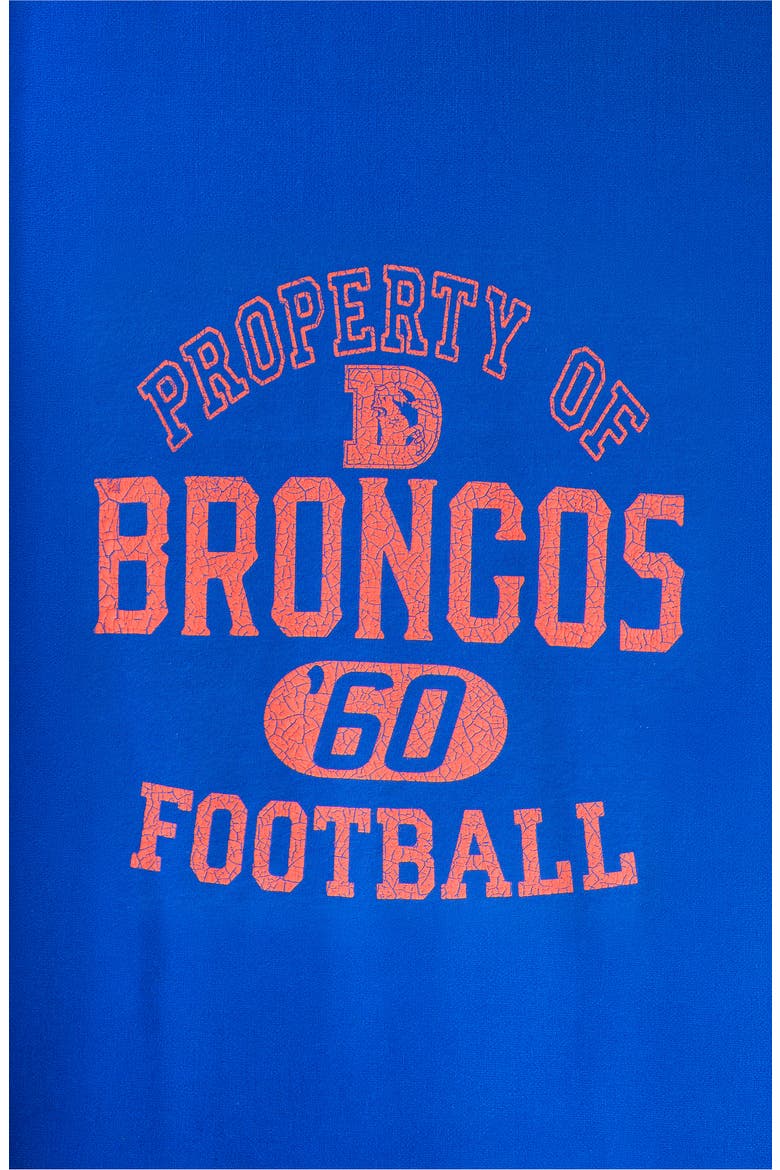Denver Broncos Property of Flea Market Crewneck Sweatshirt, Alternate, color, ROYAL