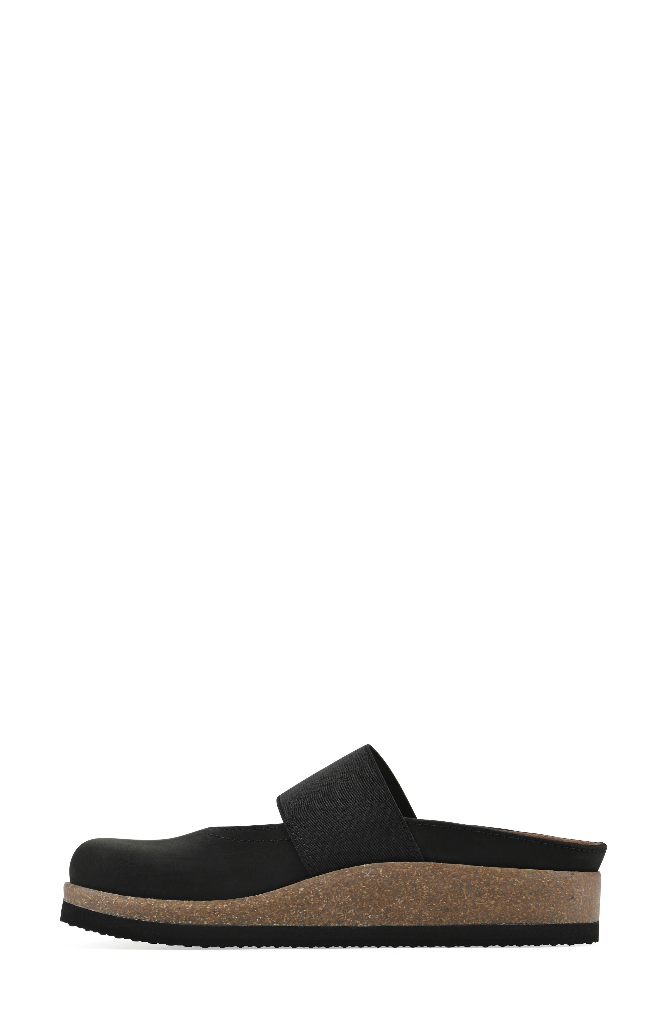 White Mountain Footwear Bassi Wedge Mule, Alternate, color, Black Nubuck