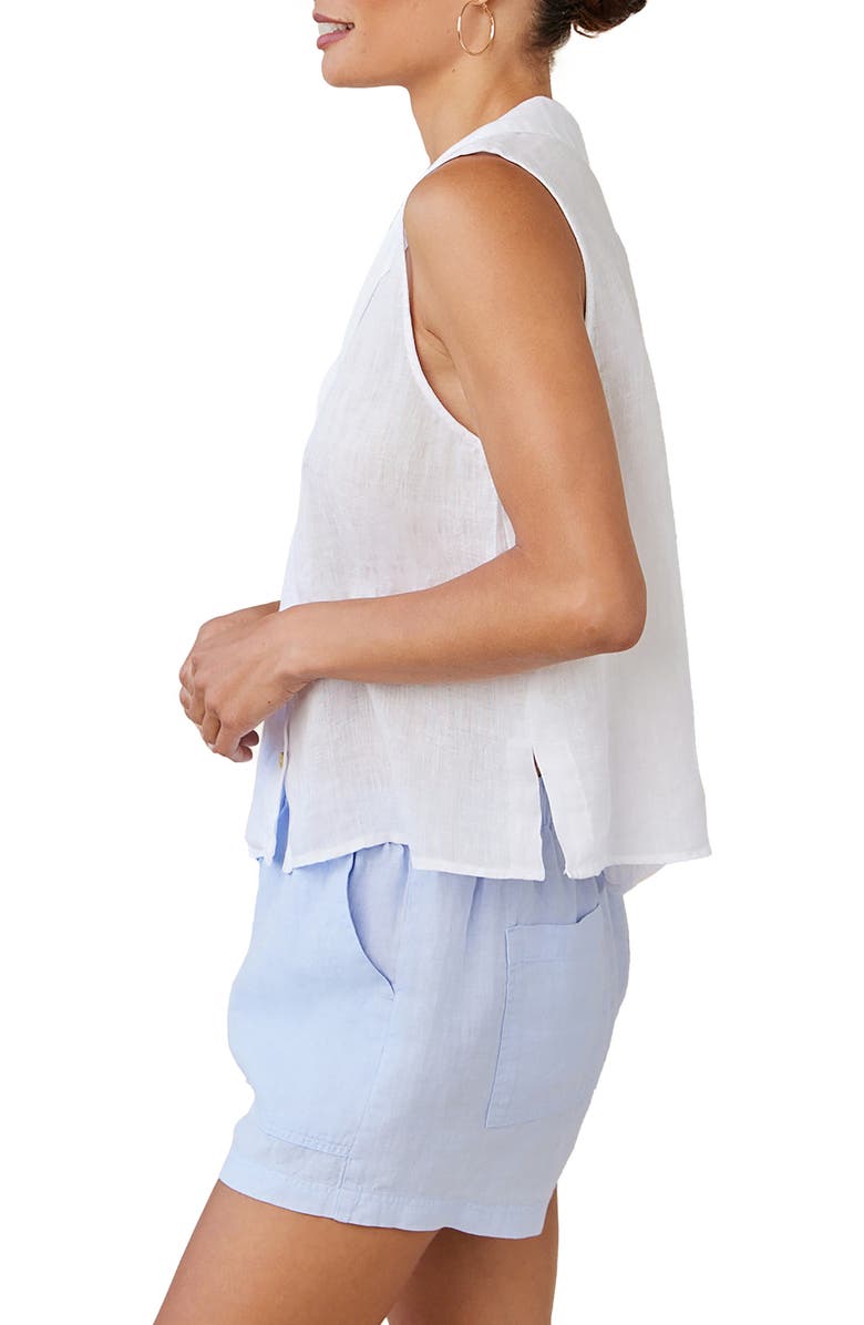 Bella Dahl Sleeveless Linen Button-Up Shirt, Alternate, color, 