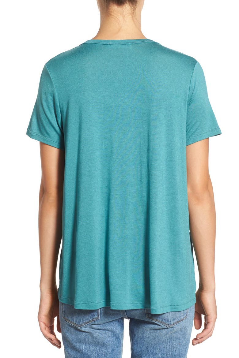 Deep-V Neck Tee, Alternate, color, NORTH SEA